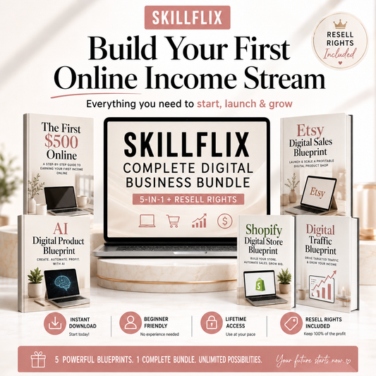 SKILLFLIX Complete Digital Business Bundle — 5-in-1 + Resell Rights