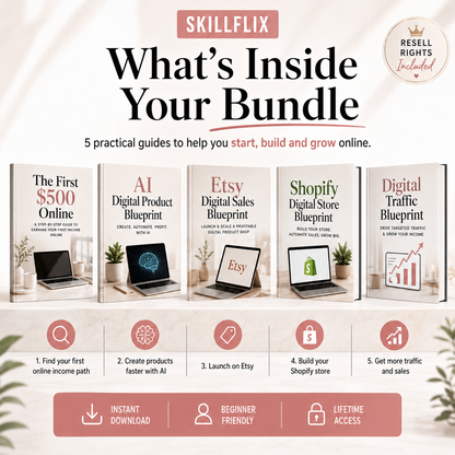 SKILLFLIX Complete Digital Business Bundle — 5-in-1 + Resell Rights