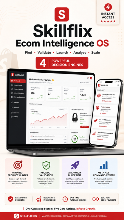 Skillflix Ecom Intelligence OS — Find, Validate & Scale Winning Products