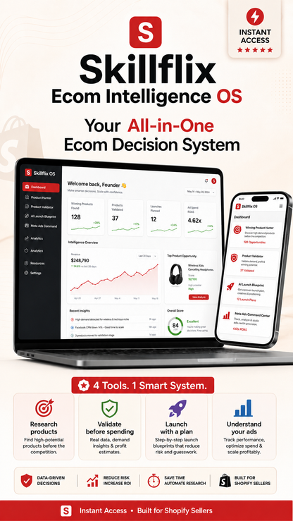 Skillflix Ecom Intelligence OS — Find, Validate & Scale Winning Products