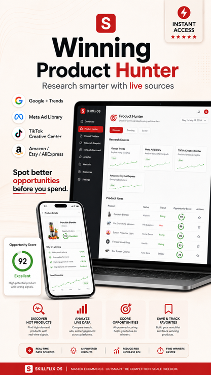 Skillflix Ecom Intelligence OS — Find, Validate & Scale Winning Products