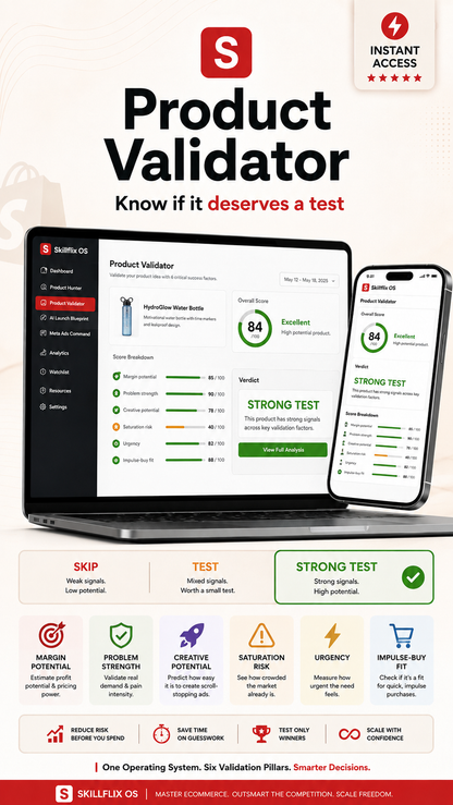 Skillflix Ecom Intelligence OS — Find, Validate & Scale Winning Products