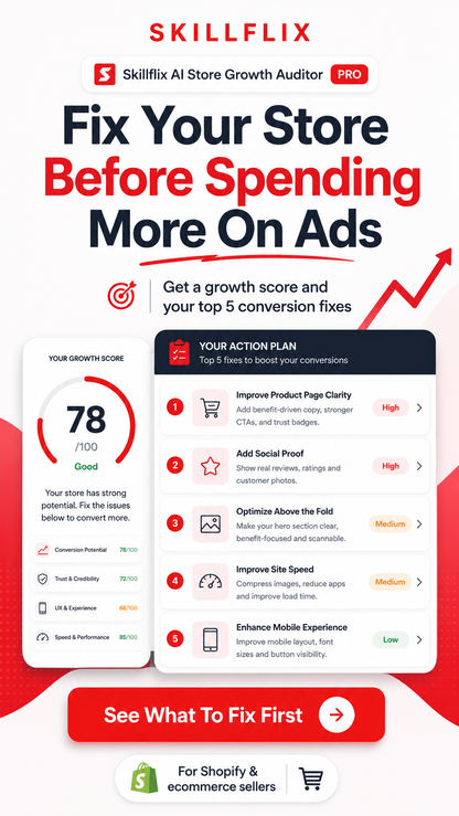 Skillflix AI Store Growth Auditor PRO — Find What’s Blocking Your Sales